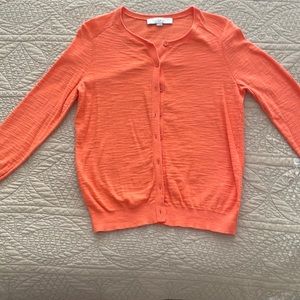 LOFT orange/ melon color light weight cardigan size small